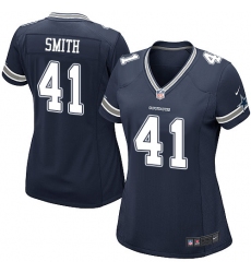 Women's Nike Dallas Cowboys #41 Keith Smith Game Navy Blue Team Color NFL Jersey