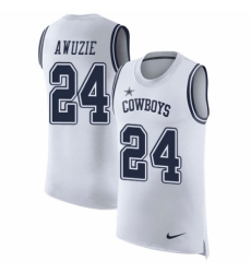 Men's Nike Dallas Cowboys #24 Chidobe Awuzie White Rush Player Name & Number Tank Top NFL Jersey