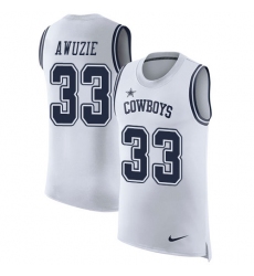 Men's Nike Dallas Cowboys #33 Chidobe Awuzie Limited White Rush Player Name & Number Tank Top NFL Jersey
