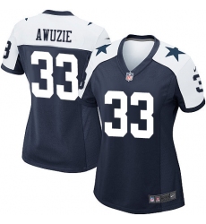 Women's Nike Dallas Cowboys #33 Chidobe Awuzie Game Navy Blue Throwback Alternate NFL Jersey