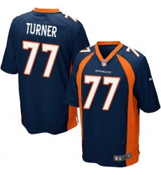 Men's Nike Denver Broncos #77 Billy Turner Game Navy Blue Alternate NFL Jersey
