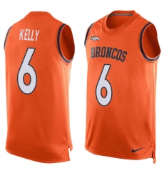 Men's Nike Denver Broncos #6 Chad Kelly Limited Orange Player Name & Number Tank Top NFL Jersey
