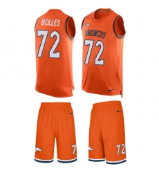 Men's Nike Denver Broncos #72 Garett Bolles Limited Orange Tank Top Suit NFL Jersey