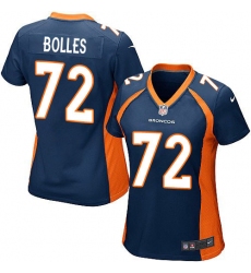 Women's Nike Denver Broncos #72 Garett Bolles Game Navy Blue Alternate NFL Jersey
