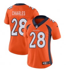 Women's Nike Denver Broncos #28 Jamaal Charles Elite Orange Team Color NFL Jersey