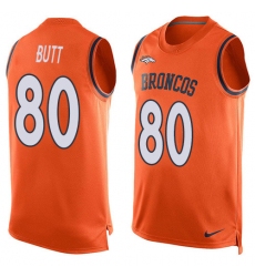 Men's Nike Denver Broncos #80 Jake Butt Limited Orange Player Name & Number Tank Top NFL Jersey