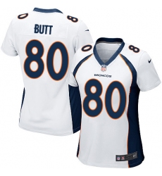 Women's Nike Denver Broncos #80 Jake Butt Game White NFL Jersey