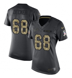 Women's Nike Detroit Lions #68 Taylor Decker Limited Black 2016 Salute to Service NFL Jersey