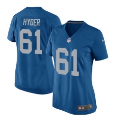 Women's Nike Detroit Lions #61 Kerry Hyder Game Blue Alternate NFL Jersey