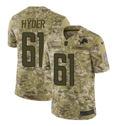 Youth Nike Detroit Lions #61 Kerry Hyder Limited Camo 2018 Salute to Service NFL Jersey