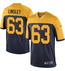 Men's Nike Green Bay Packers #63 Corey Linsley Game Navy Blue Alternate NFL Jersey