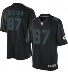 Youth Nike Green Bay Packers #87 Jordy Nelson Limited Black Impact NFL Jersey