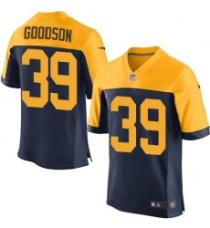 Men's Nike Green Bay Packers #39 Demetri Goodson Elite Navy Blue Alternate NFL Jersey