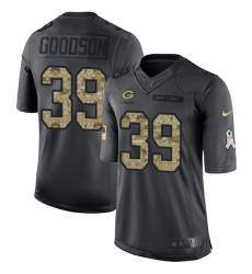 Men's Nike Green Bay Packers #39 Demetri Goodson Limited Black 2016 Salute to Service NFL Jersey