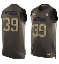Men's Nike Green Bay Packers #39 Demetri Goodson Limited Green Salute to Service Tank Top NFL Jersey