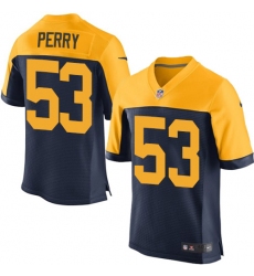 Men's Nike Green Bay Packers #53 Nick Perry Elite Navy Blue Alternate NFL Jersey
