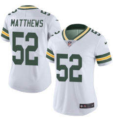 Women's Nike Green Bay Packers #52 Clay Matthews Elite White NFL Jersey