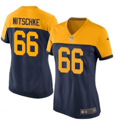 Women's Nike Green Bay Packers #66 Ray Nitschke Game Navy Blue Alternate NFL Jersey