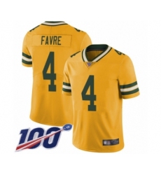 Men's Green Bay Packers #4 Brett Favre White Vapor Untouchable Limited Player 100th Season Football Jersey