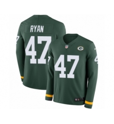 Youth Nike Green Bay Packers #47 Jake Ryan Limited Green Therma Long Sleeve NFL Jersey