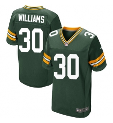 Men's Nike Green Bay Packers #30 Jamaal Williams Elite Green Team Color NFL Jersey