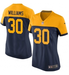 Women's Nike Green Bay Packers #30 Jamaal Williams Game Navy Blue Alternate NFL Jersey