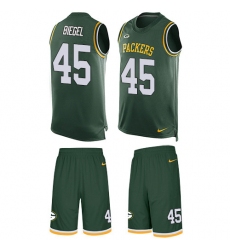 Men's Nike Green Bay Packers #45 Vince Biegel Limited Green Tank Top Suit NFL Jersey