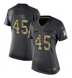Women's Nike Green Bay Packers #45 Vince Biegel Limited Black 2016 Salute to Service NFL Jersey