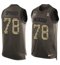 Men's Nike Green Bay Packers #78 Jason Spriggs Limited Green Salute to Service Tank Top NFL Jersey