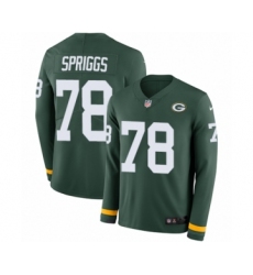 Men's Nike Green Bay Packers #78 Jason Spriggs Limited Green Therma Long Sleeve NFL Jersey