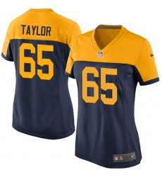 Women's Nike Green Bay Packers #65 Lane Taylor Game Navy Blue Alternate NFL Jersey