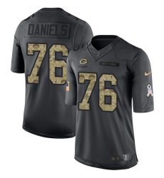 Men's Nike Green Bay Packers #76 Mike Daniels Limited Black 2016 Salute to Service NFL Jersey