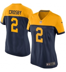 Women's Nike Green Bay Packers #2 Mason Crosby Game Navy Blue Alternate NFL Jersey
