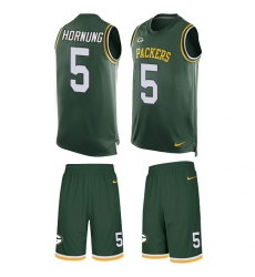 Men's Nike Green Bay Packers #5 Paul Hornung Limited Green Tank Top Suit NFL Jersey