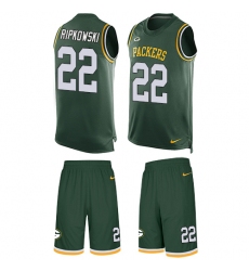 Men's Nike Green Bay Packers #22 Aaron Ripkowski Limited Green Tank Top Suit NFL Jersey