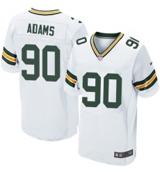 Men's Nike Green Bay Packers #90 Montravius Adams Elite White NFL Jersey
