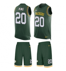 Men's Nike Green Bay Packers #20 Kevin King Limited Green Tank Top Suit NFL Jersey