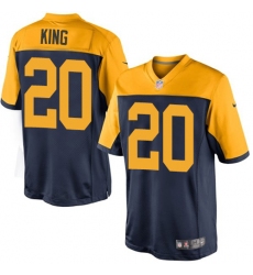 Youth Nike Green Bay Packers #20 Kevin King Elite Navy Blue Alternate NFL Jersey