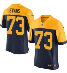 Men's Nike Green Bay Packers #73 Jahri Evans Elite Navy Blue Alternate NFL Jersey