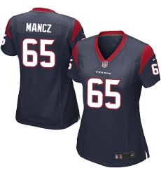 Women's Nike Houston Texans #65 Greg Mancz Game Navy Blue Team Color NFL Jersey