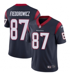 Youth Nike Houston Texans #87 C.J. Fiedorowicz Elite Navy Blue Team Color NFL Jersey