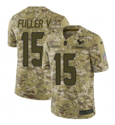Men's Nike Houston Texans #15 Will Fuller V Limited Camo 2018 Salute to Service NFL Jersey