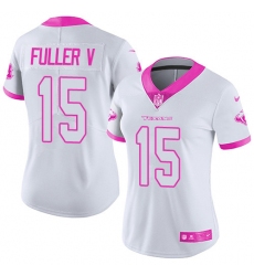 Women's Nike Houston Texans #15 Will Fuller V Limited White/Pink Rush Fashion NFL Jersey