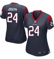 Women's Nike Houston Texans #24 Johnathan Joseph Game Navy Blue Team Color NFL Jersey