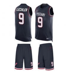 Men's Nike Houston Texans #9 Shane Lechler Limited Navy Blue Tank Top Suit NFL Jersey