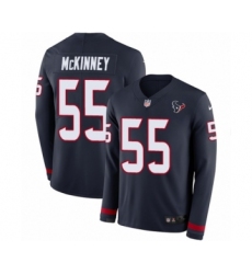 Youth Nike Houston Texans #55 Benardrick McKinney Limited Navy Blue Therma Long Sleeve NFL Jersey