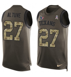 Men's Nike Houston Texans #27 Jose Altuve Limited Green Salute to Service Tank Top NFL Jersey