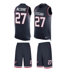 Men's Nike Houston Texans #27 Jose Altuve Limited Navy Blue Tank Top Suit NFL Jersey