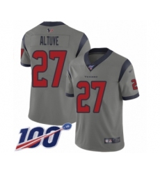 Youth Houston Texans #27 Jose Altuve Limited Gray Inverted Legend 100th Season Football Jersey