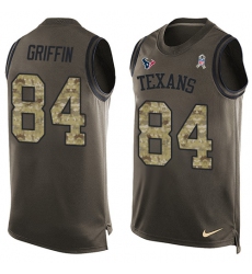 Men's Nike Houston Texans #84 Ryan Griffin Limited Green Salute to Service Tank Top NFL Jersey